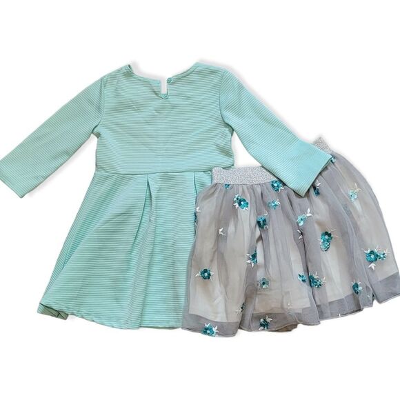 Teal dress with matching tutu - Picture 2 of 3